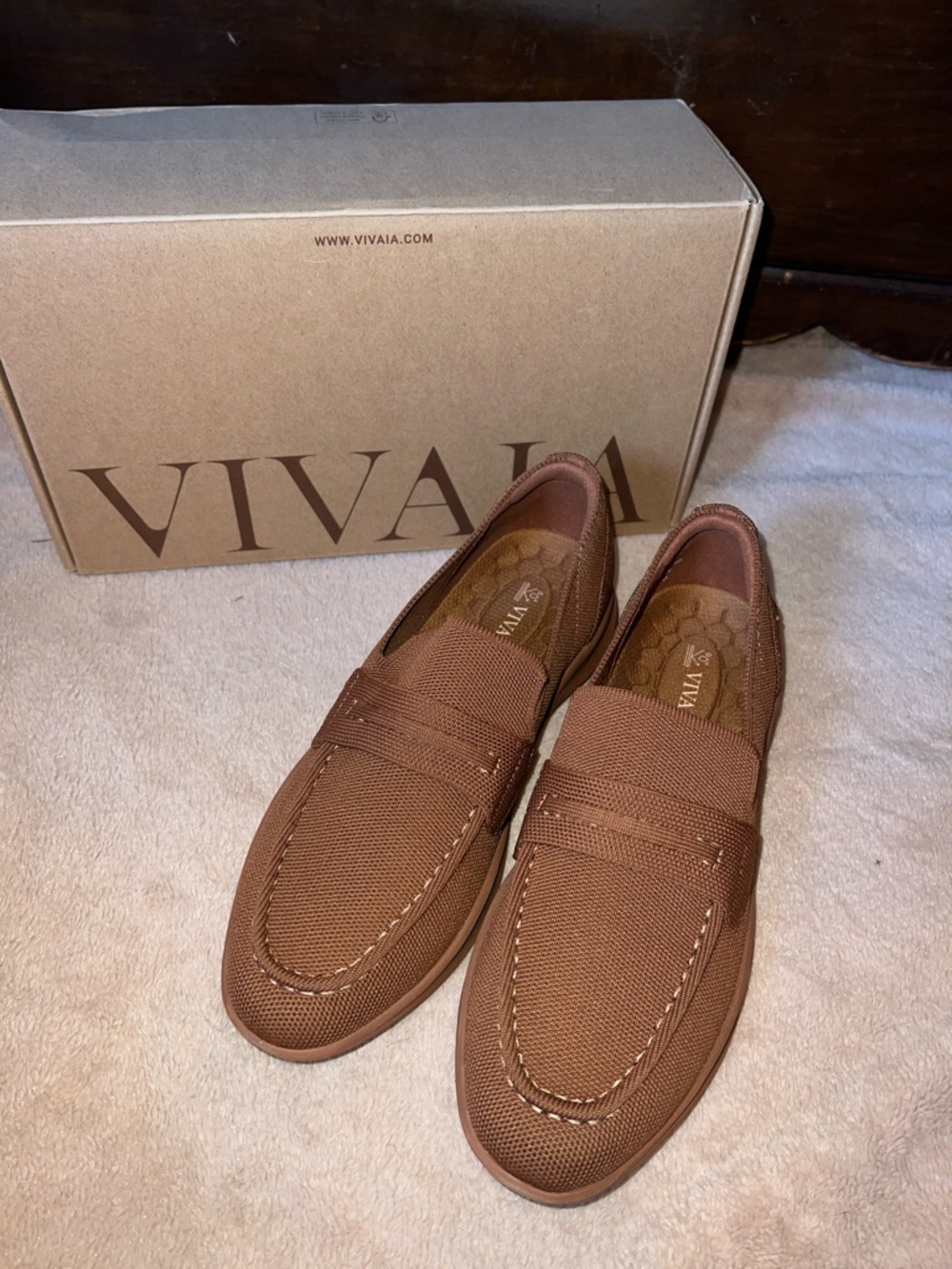 VIVAIA Women’s Brown Mesh Loafers - Slip-On Comfort